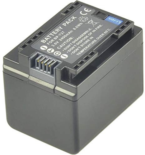 2-Power VBI9934C 3.6 V 2400 mAh Camcorder Battery for Canon LEGRIA HF R77, HF R800 and HF R82 - Grey