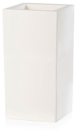 Bac à fleur - Bac à Fleurs Schio Cubo Alto 40 x 40 x 80 cm Blanc