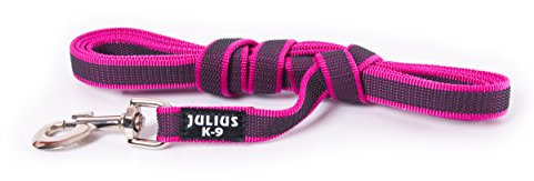 IDC Color & Gray gumierte Leine, 20 mm x 3 m mit Schlaufe, Pink-Grau