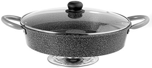 Home Family Stone Fornetto Antiaderente con Coperchio, Vetro/Metallo, Antracite/Trasparente, 28 cm