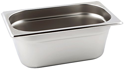 Utopia Gastronorm Pan 1/4 Quarter Size | Genware Stainless Steel Gastronorm Pan for Buffet Catering | Ideal for Cooking, Storage, Re-Heating, Transportation, Blast Chilling & Presentation