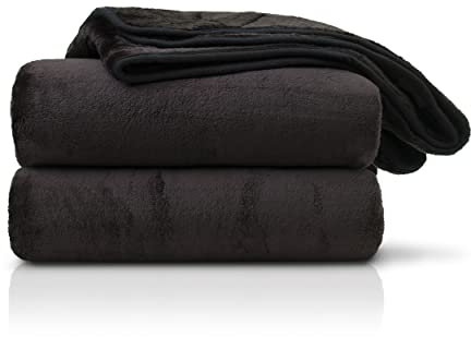 Amago - Kuscheldecke, Cashmere-Feeling, 220 x 240 cm - Schwarz