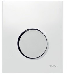 TECE 1 x TECEloop Urinal Betätigungsplatte (Spülmenge verstellbar, Kunststoff weiß, Tasten chrom matt, Maße 104x124x11 mm) 9242659