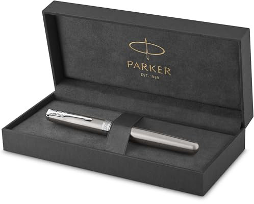 Parker Sonnet Füller | Edelstahl mit Palladiumzierteilen | Füllfederhalter mit feiner Feder | Geschenkbox