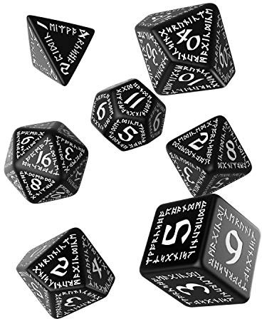Q-Workshop QWORUN05 Runic Dice Black/White (7)