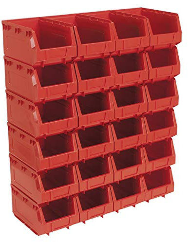 Sealey Tps324R Plastic Storage Bin 148 X 240 X 128Mm - Red Pack Of 24