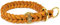 CopcoPet Hundehalsband Würger 30–35 cm x 15mm Cognac – Geflochtenes Halsband mit Zugstopp & Messing Ring – Aus robustem Fettleder – Für kleine Hunde – Weiches Lederhalsband fürs Training