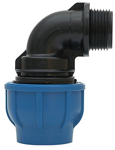 Irritec Gomito Compressione PP PN16-25 x ¾ Maschio - Raccordo Tubi polietilene Curva