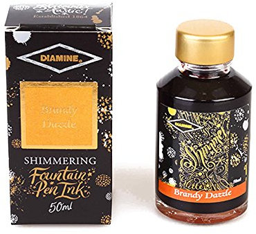 Diamine - Shimmering Fountain Pen Ink, Brandy Dazzle 50ml