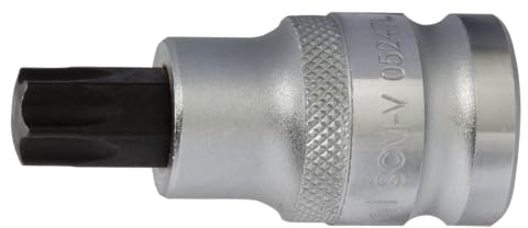 SW-Stahl 05242SB Bit-Einsatz 1/2 Zoll, T25 x 53mm Torx-Schraubendreher | Robuster TX-Steckschlüssel aus CV-Stahl, kurze Ausführung, 12,5mm Innenvierkant-Antrieb, für Werkstatt und Montage