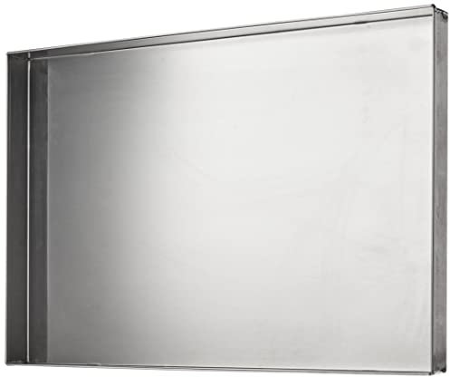 Pentole Agnelli Pastelería y pizza Bandeja rectangular de aleación de aluminio 3003 con bordes rectos, 60 x 40 x 4 cm