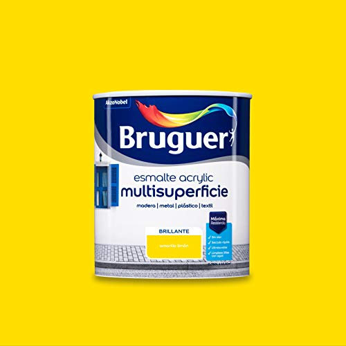 Bruguer Acrylic Multisuperficie Esmalte al agua Brillante Amarillo Limón 750 ml