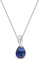 MIORE Kette Damen Halskette mit Tropfen Anhänger Edelstein- Geburtsstein Saphir in blau Kette aus Weißgold 9 Karat 375 Gold Halsschmuck 45 cm lang