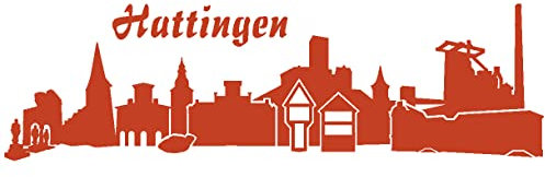 Samunshi® Aufkleber Hattingen Autoaufkleber Skyline 50 x 15cm kupfermetalleffekt