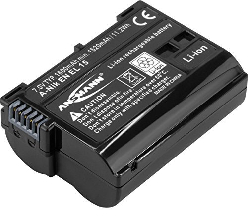 ANSMANN Li-Ion Akku A-Nik EN EL 15 7V / Typ 1600mAh / Leistungsstarke Akkubatterie für Foto Digitalkameras - der perfekte Ersatzakku für Nikon Digicam uvm.