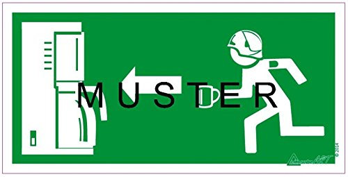 einsatzART Fun Hinweis Magnetschild,Notzugang Heißgetränk'Pfeil Links 12x24cm