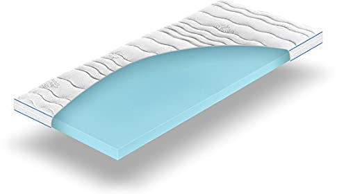 MaGeTo-2000 Gelschaum-Topper 8cm hoch mit 3-Schicht-Stützfunktion, waschbarer Bezug Größe 90 x 200 cm