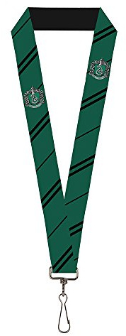 Buckle Down Lanyard-1.0-Slytherin Crest/Stripe Green/Black - Multi - One Size
