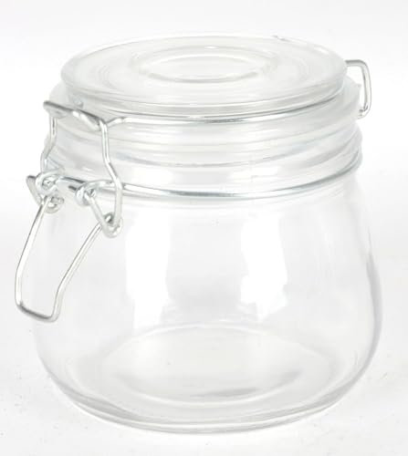 Bocal en verre à étrier métallique de 0,5 l - Bocal de conservation - Bocal à confiture
