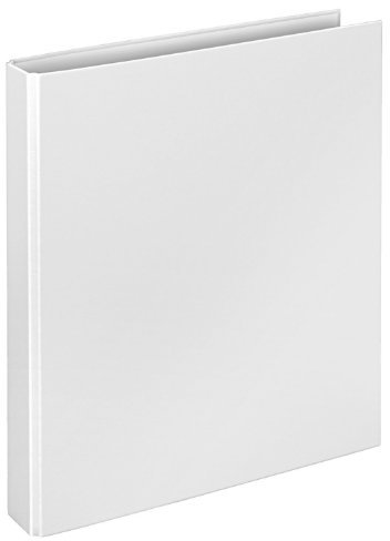 VELOFLEX 1143090 - Ringbuch Basic, DIN A4, 1 Stück, weiß, Füllhöhe 25 mm, Ringordner mit 4-D-Ring-Mechanik, Ordner schmal