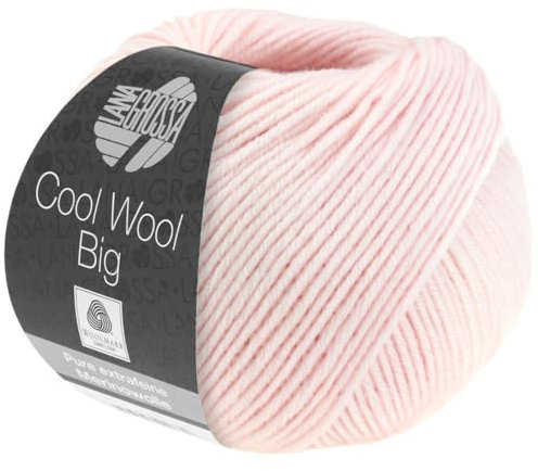 LANA GROSSA Cool Wool Big | Extrafeine Merinowolle waschmaschinenfest und filzfrei | Handstrickgarn aus 100% Schurwolle (Merino) | 50g Wolle zum Stricken & Häkeln | 120m Garn FB 605