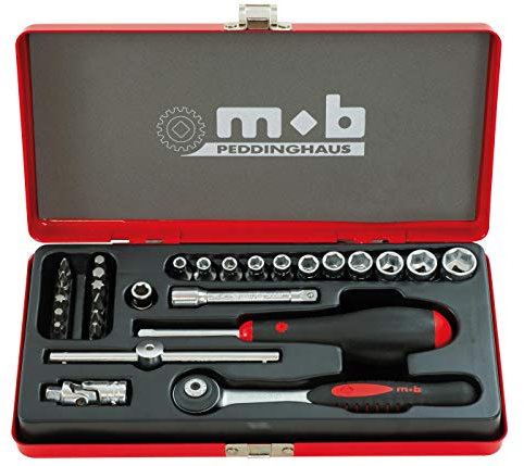 MOB Outillage 0000983401 Coffret de Douilles/Embouts 4 à 13 mm 1/4'' 29 Pièces