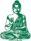 Samunshi® Wandtattoo Buddha Wandsticker 37 x 50cm grün