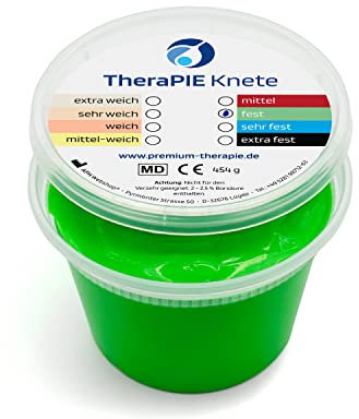 TheraPIE Knete | 454 Gramm (1 Pound) | Therapie Knetmasse | Stärke Widerstand: fest (grün)