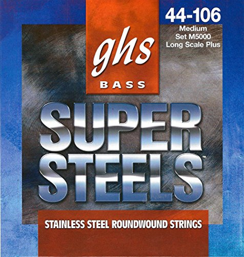 GHS Super Steels - M5000 - Bass String Set, 4-String, Medium, .044-.106