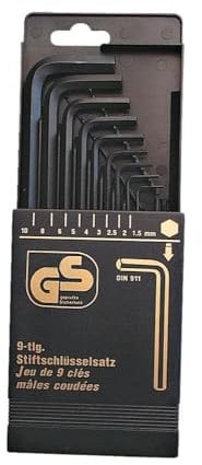 Brüder Mannesmann Stiftschlüsselsatz, 6-kant, Chrom-Vanadium Stahl, 9-teilig | M18120