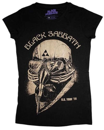 Black Sabbath Women's US Tour 78 Short Sleeve T-Shirt, Black, Size 10 (Manufacturer Size:Medium)