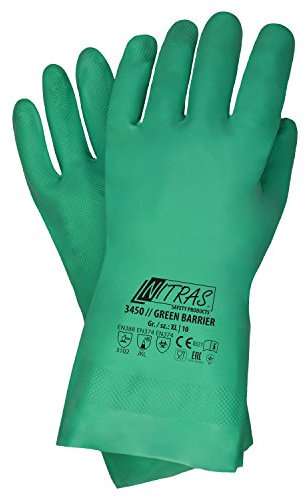 72 Paar NITRAS 3450 Nitril Handschuh 32 cm, grün CAT 3 , Gr.: 10