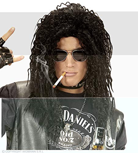 W WIDMANN MILANO Party Fashion 74601 - Perücke Hard Rock, schwarz, Rocker, Biker, Karneval, Mottoparty