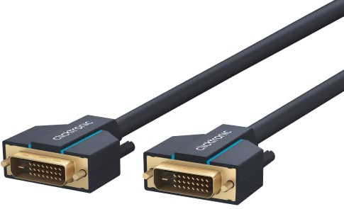 Clicktronic Casual DVI-D Verbindungskabel Dual Link 24+1, digitales Video- / Monitorkabel mit DVI‐D Stecker, 5m