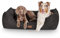 Knuffelwuff Hundebett Dreamline aus Velours XXL 120 x 85cm Schwarz - abnehmbarer Bezug - leicht zu reinigen - für große, mittelgroße und kleine Hunde
