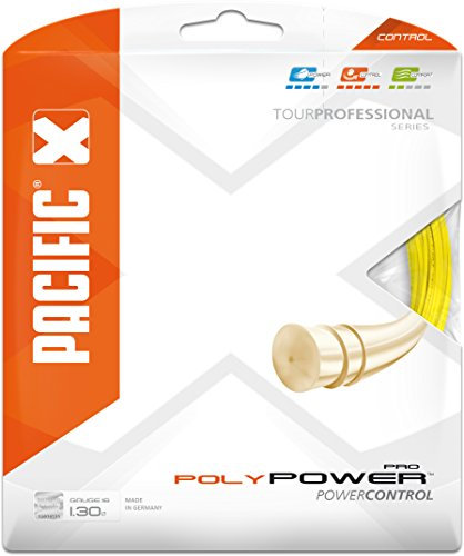 pacific Poly Power PRO-12.20m-Garnitur Tennissaite, gelb, 1.30mm/16