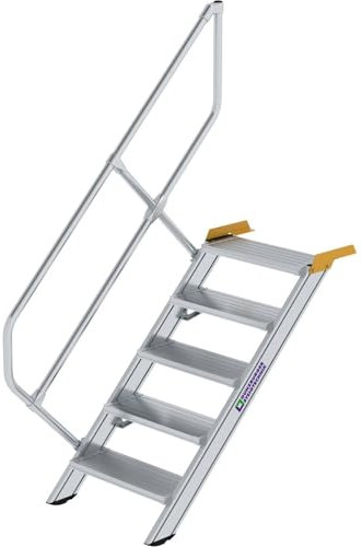 Aluminium-Treppe 45° Stufenbreite/Stufentiefe 600/240 mm Stufenanzahl: 5, Senkrechte Höhe 1,04 m