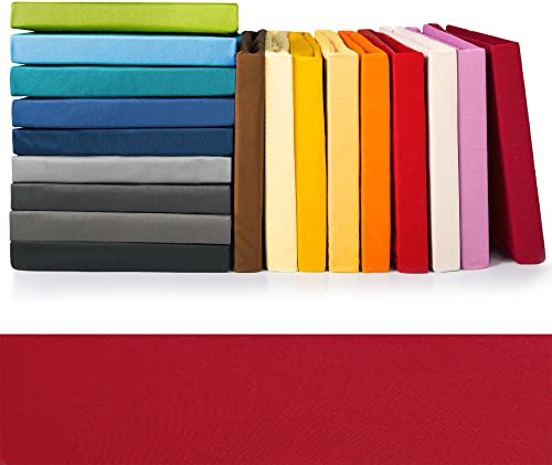 CelinaTex Jade Spannbettlaken 140x200-160x200 cm Bordeaux rot Microfaser Spannbetttuch Jersey Bettlaken