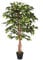 HOMESCAPES Künstlicher Ficus benjamini, 120 cm große grüne Birkenfeige im Topf, realistische Blätter und Echtholz-Stamm – Kunstpflanzen wie echt