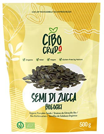 Semillas de Calabaza para Comer Ecologicas - 500g. Pipas de Calabaza Contiene Fibra Proteína Omega-3/6 y Vitaminas B. Organic Pumpkin Seeds.