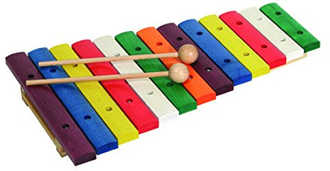 Goldon 11205 - Xylophon Holz 13 farbige Klangplatten