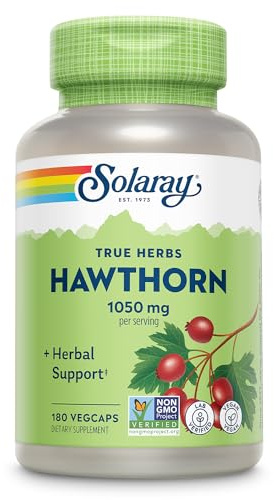 SOLARAY Hawthorn Berry Capsules 1050 mg – Soothing Herbal Support – Vegan, Non-GMO, 180 VegCaps, 90 Servings