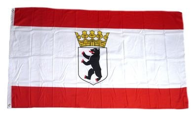 Fahne / Flagge Berlin Bär mit Krone NEU 150 x 250 cm