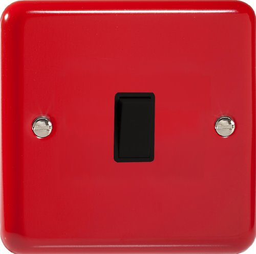 Varilight 1-Gang 10A 1- or 2-Way Rocker Switch Pillar Box Red