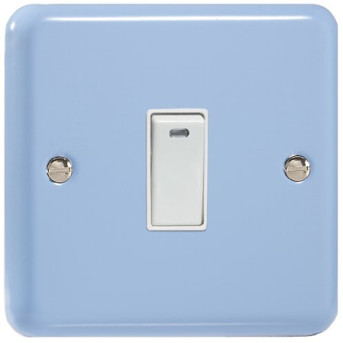 XY20NW.DB, Varilight 1 Gang (Single), 20 Amp Double Pole Switch with Neon, Classic Lily Duck Egg Blue