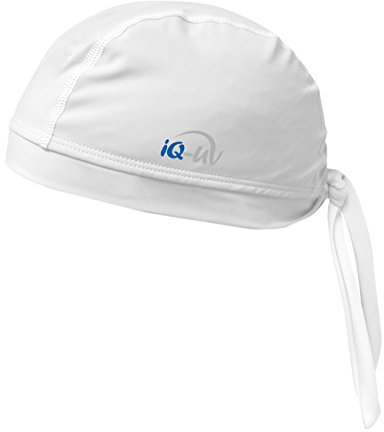 iQ-UV Unisex Bandana für Herren & Damen Weiß 57cm – Bequemes UV-Schutz Kopftuch für Herren & Damen mit LSF 300 – TÜV & ÖKO-TEX Zertifiziert – Hochelastisch & Atmungsaktiv – Sonnenschutz für Kopf
