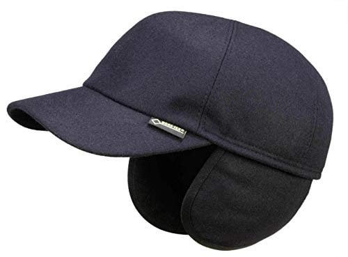 Göttmann Monaco Gore-Tex Baseballcap mit Ohrenklappen aus Wolle - Marine (55) - 59 cm