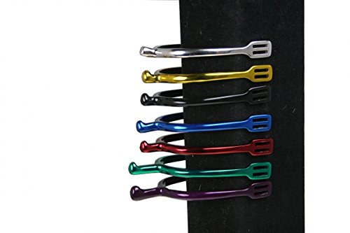 ARBO-INOX Sporen Reitsporen Edelstahlsporen rot blau lila schwarz Gold pink grün Länge 30mm, Farbe Gold