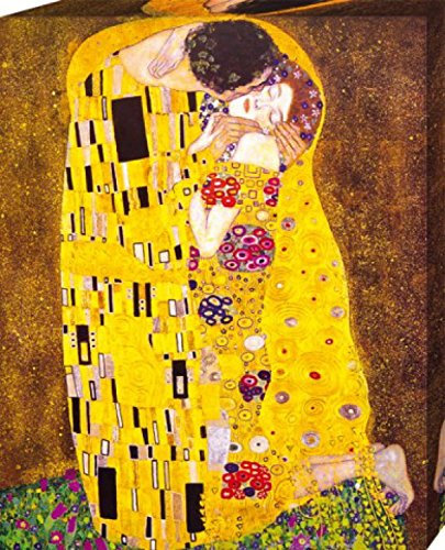 1art1 Gustav Klimt Poster Der Kuss, 1908 Bilder Leinwand-Bild Auf Keilrahmen | XXL-Wandbild Poster Kunstdruck Als Leinwandbild 50x40 cm