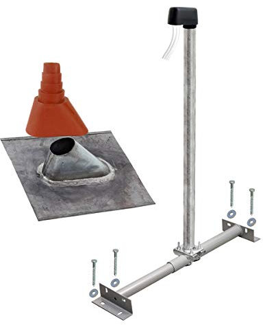 PremiumX Basic Dachsparrenhalter 100cm Mast Sparrenhalter für Satellitenschüssel Satellitenantenne | SAT TV Dach Antennenmontage Set